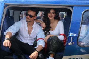 Tiger Shroff And Disha Patani Arrive In Chopper At Mahalaxmi Racecourse