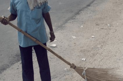 Corporation sweeper ends life after seven months without salary.