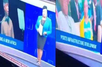 A Channels TV newscaster ‘levitated’ while broadcasting.. Viral Video
