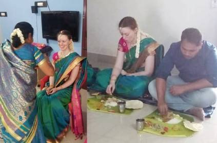 Tamil Speaking american Women Marries a Tamil groom photos goes Viral