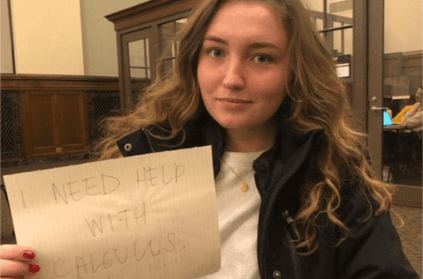 College student uses Tinder to get help with math before exam