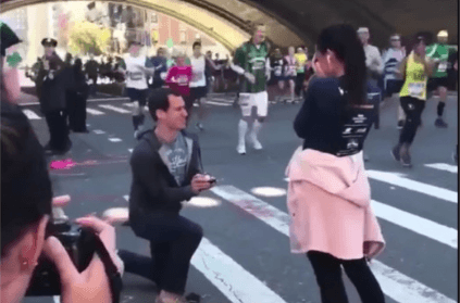 Man slammed for proposing girlfriend while she was running marathon
