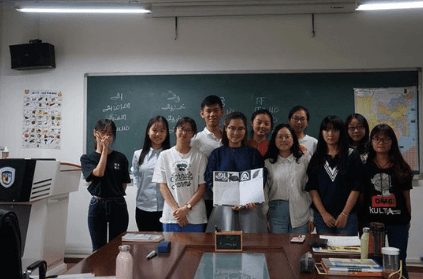 University in Beijing teaching Tamil to students