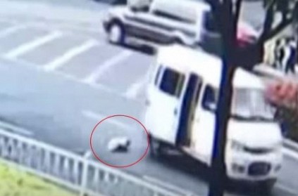Watch: 10-month-old baby falls from moving van