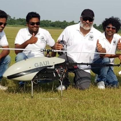 Ajith testing helicopter performance - designed by Dhaksha team