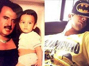 Guess who's the little one in Superstar's arms and how big a star he has come to be!
