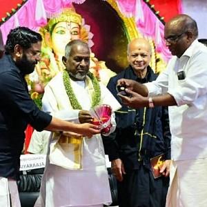 Isaignani Ilaiyaraja presented with Harivarasanam award by Kerala Government at Sabarimala Sannidhanam