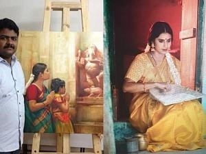 Kasturi shares artist Elayaraja-painting themed photo-shoot in her special tribute - Don’t miss!