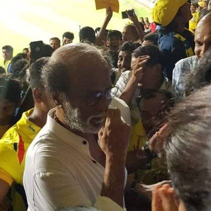 Rajinikanth visits Chepauk Stadium for CSK - RCB IPL match