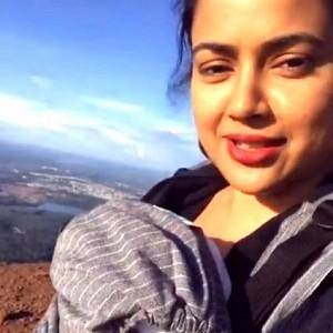 Sameera Reddy climbs Karnatakas highest peak with her 2 month old daughter Nyra