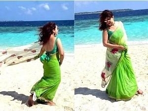 Actress shows how to rock the saree look in Maldives; Guess who!