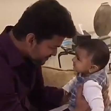 Super cute video of Thalapathy Vijay with a baby
